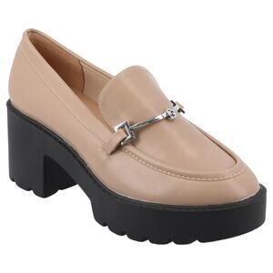 Journee Women's Kezziah Platform Lug Loafers Taupe Size 8 W